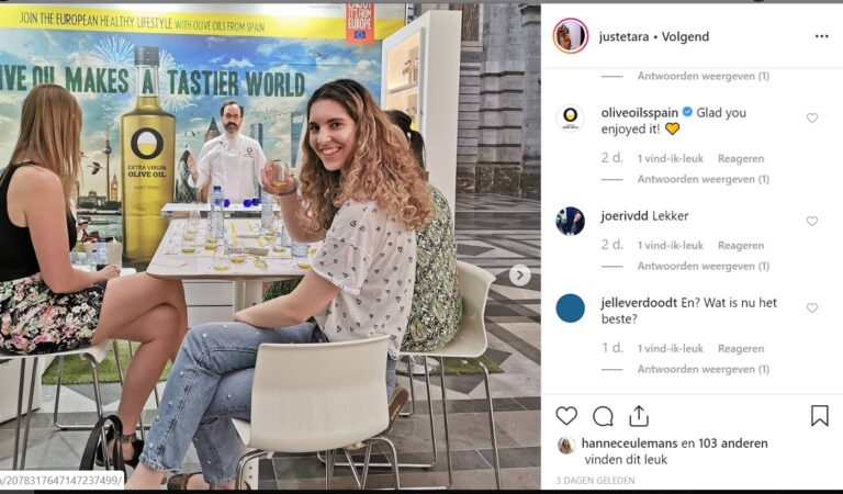 Instagrampost van foodie Tara Boutaleb als resultaat van een influencer campagne voor Olive Oils from Spain